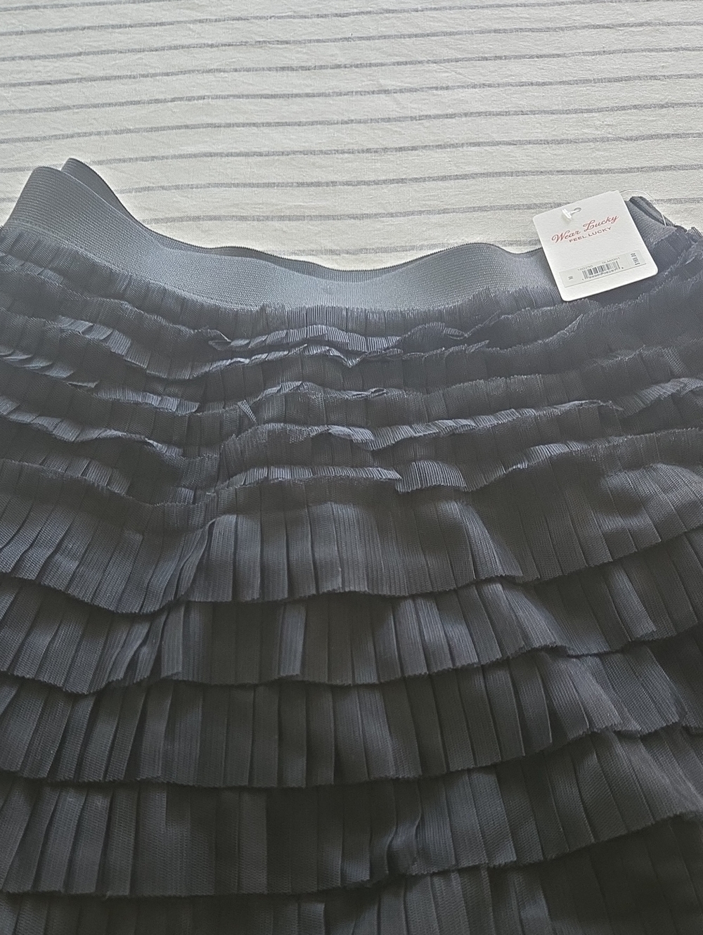 Lucky Brand Black Layered Pleated Skirt